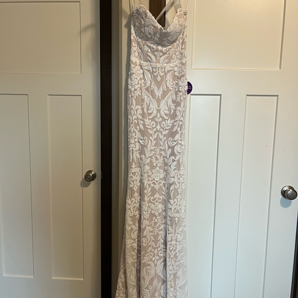 Windsor White and Nude Lace Dress - Picture 1 of 4